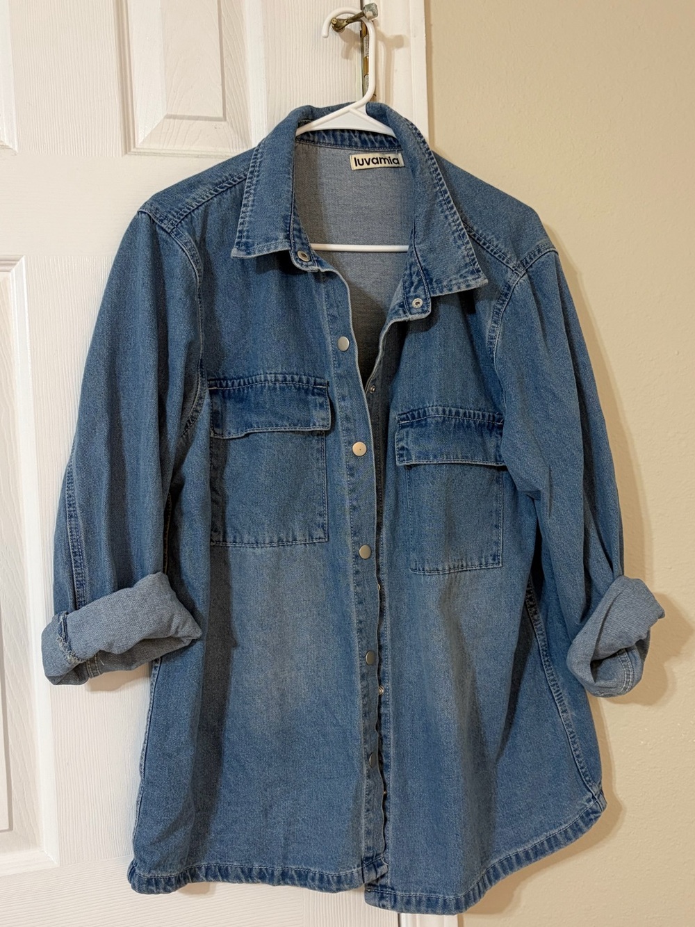 Light Blue Denim Shirt Jacket